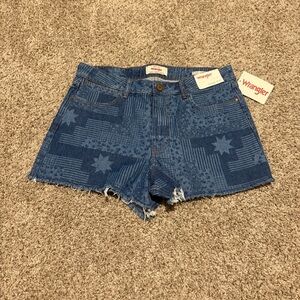 Wrangler Bohemian Star Pattern Blue Jean Shorts